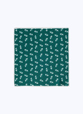 Green printed silk twill pocket square - D1POCH-BR10-49