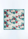 Silk twill pocket square with flowers - D1POCH-FR04-L001