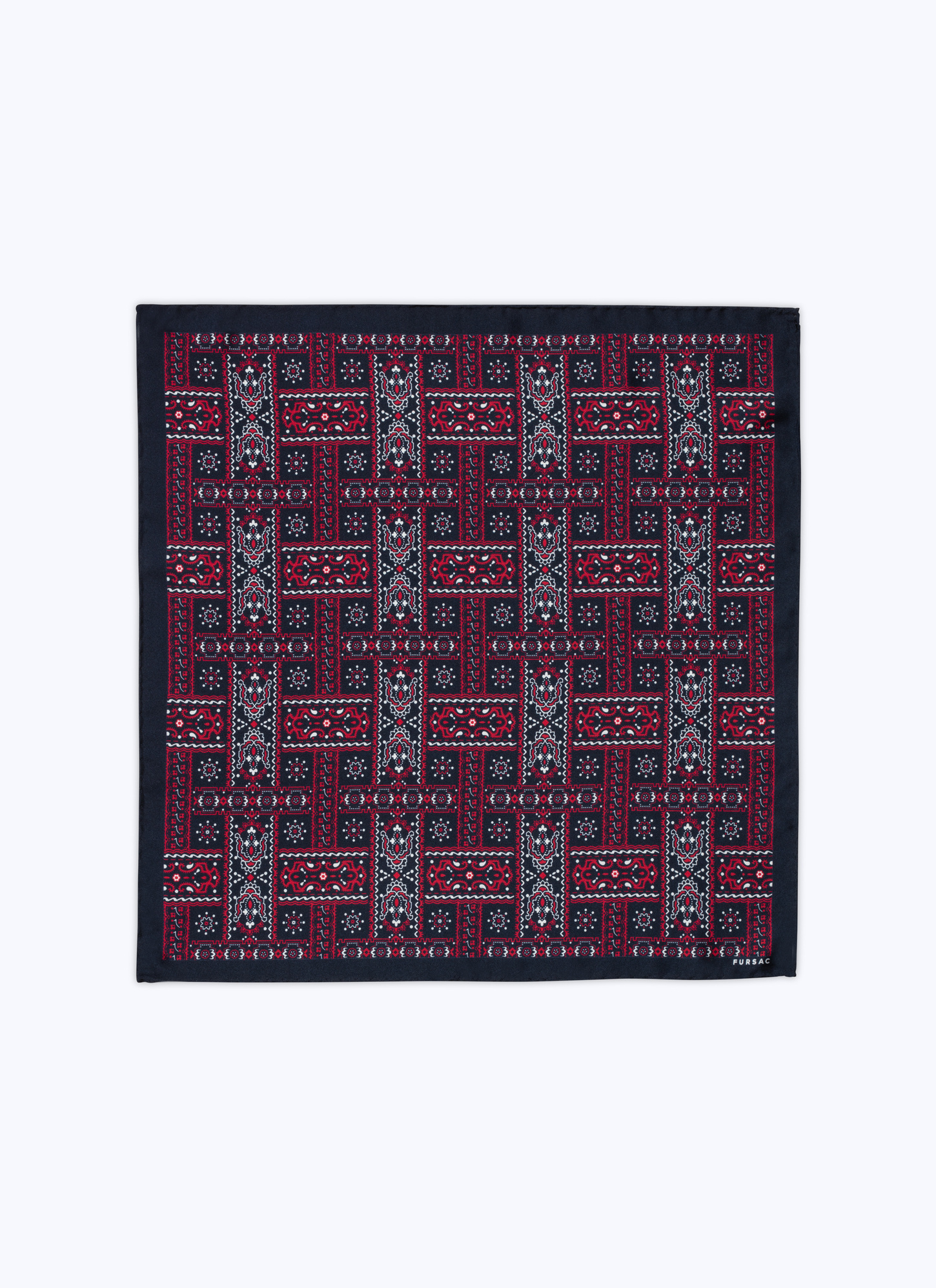 Men's pocket square navy blue silk twill Fursac - D1POCH-DR27-D030