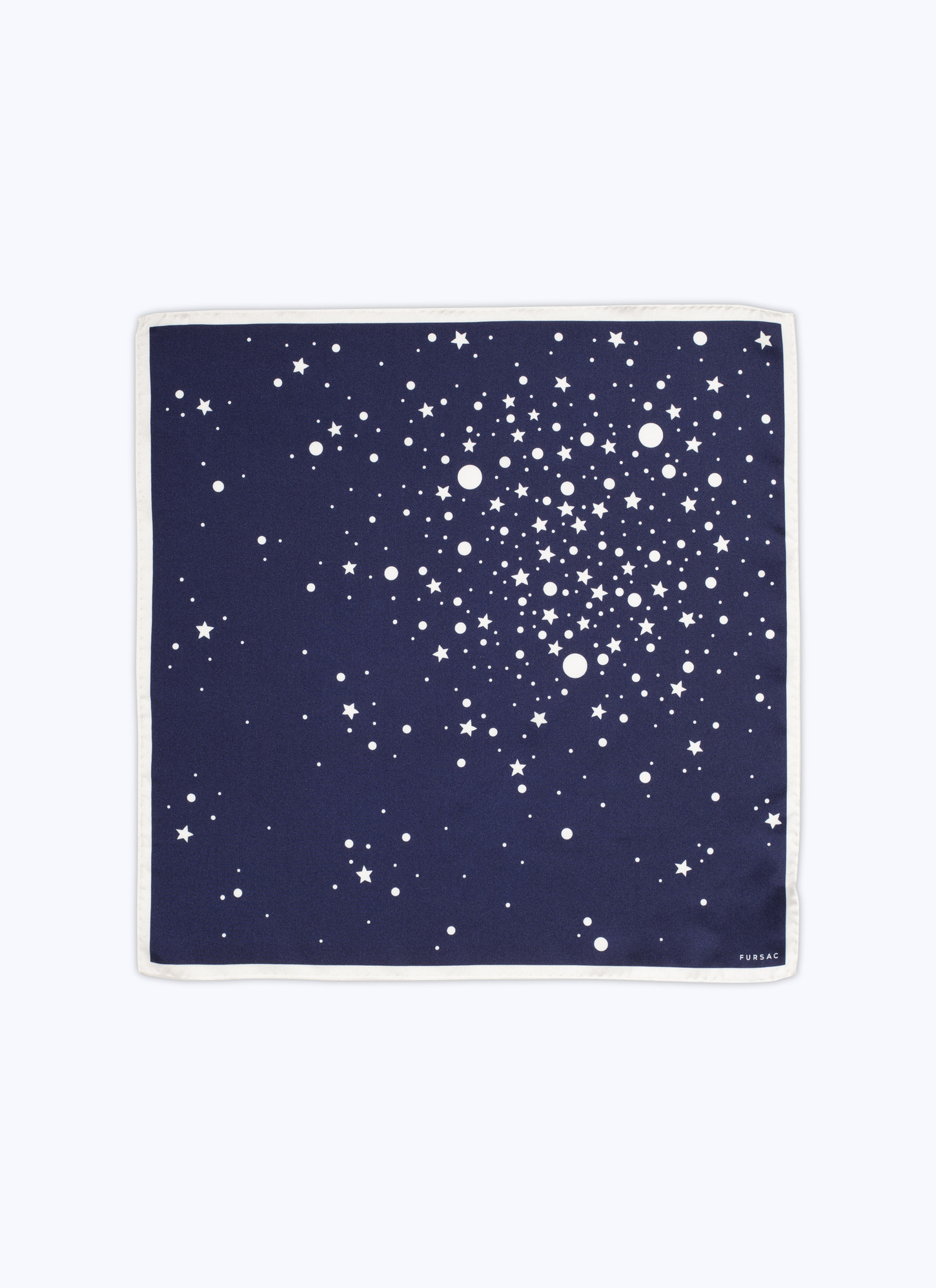 Men's pocket square navy blue silk twill Fursac - D1POCH-CR03-D030