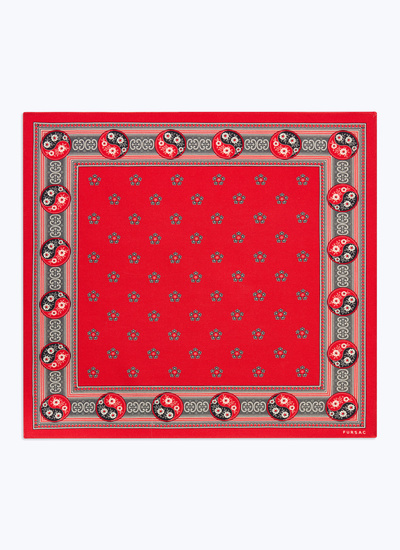 Men's pocket square red virgin wool and silk Fursac - D1POCH-ER26-C003