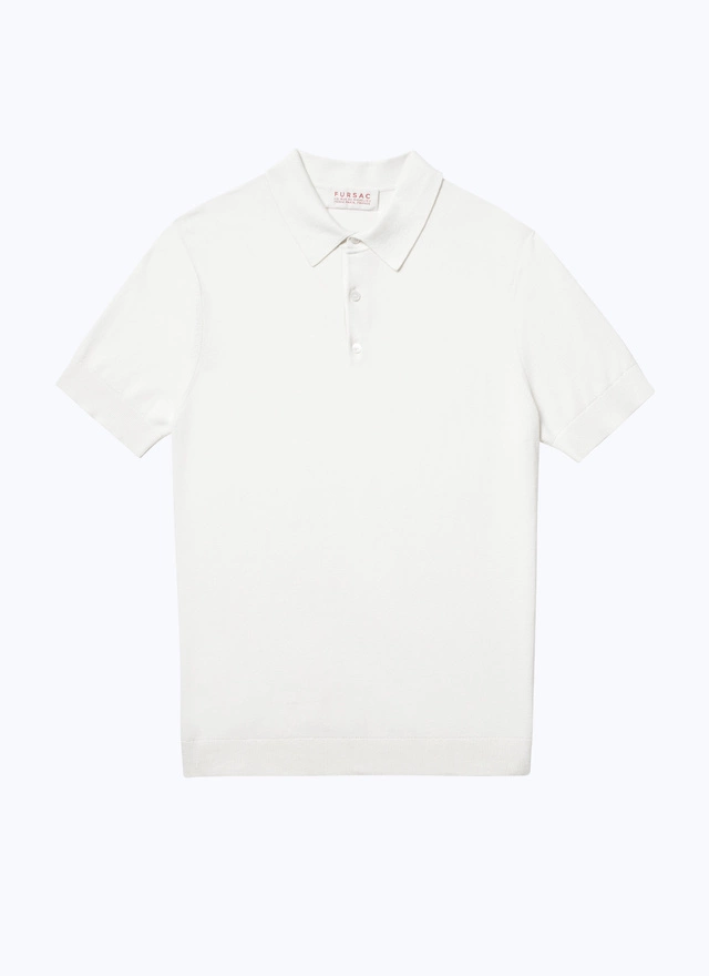 Polo blanc homme coton et cachemire Fursac - A2PIRO-NA01-02