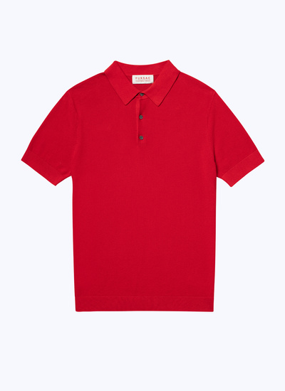 Polo rouge homme coton et cachemire Fursac - A2PIRO-NA01-79