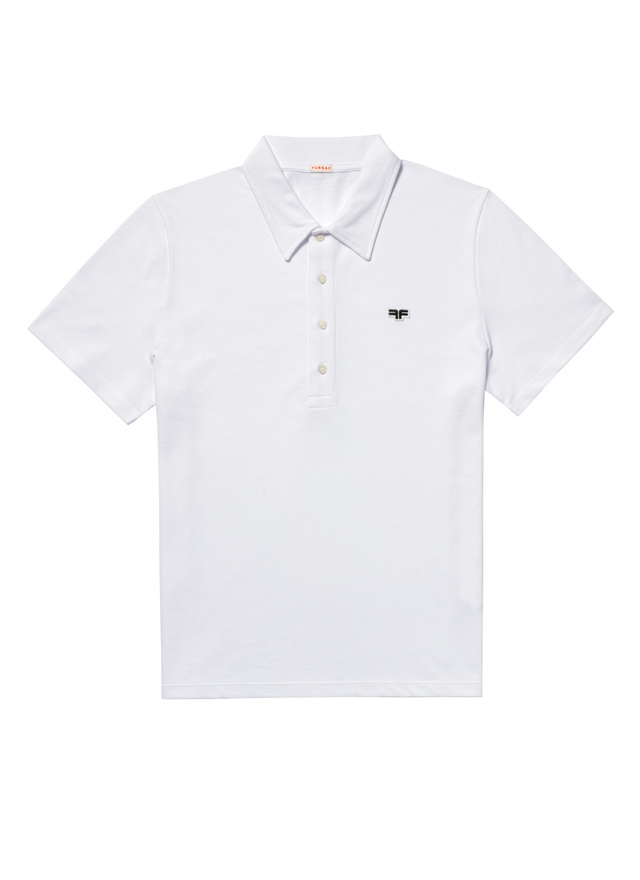 Polo blanc homme piqué de coton biologique Fursac - J2DLUM-DJ22-A001