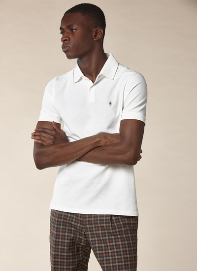 Polo homme blanc piqué de coton Fursac - J2POLI-PJ01-01