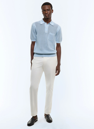 Polo bleu ciel homme Fursac - A2JOCO-JA11-D039