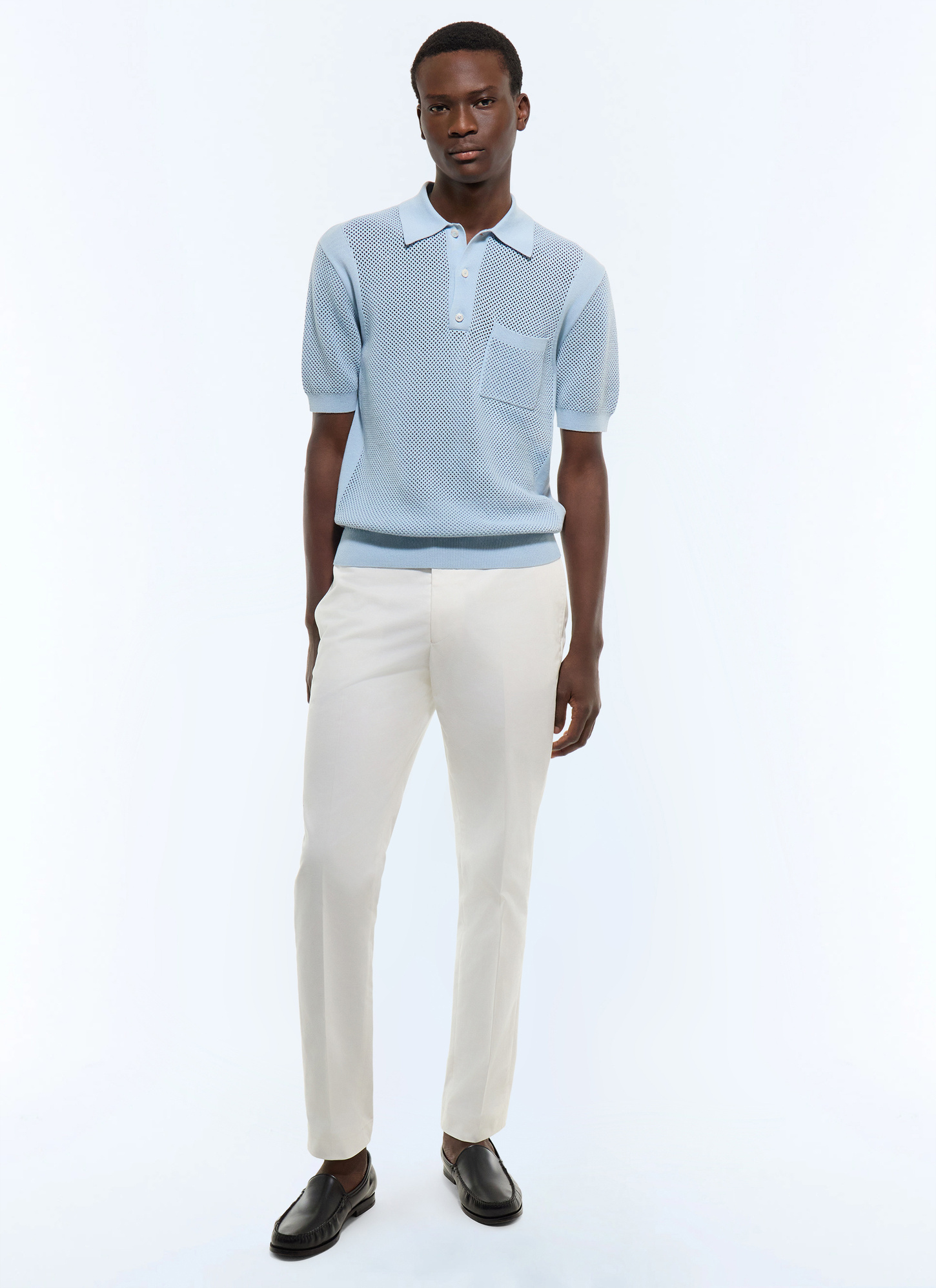 Polo bleu ciel homme Fursac - A2JOCO-JA11-D039