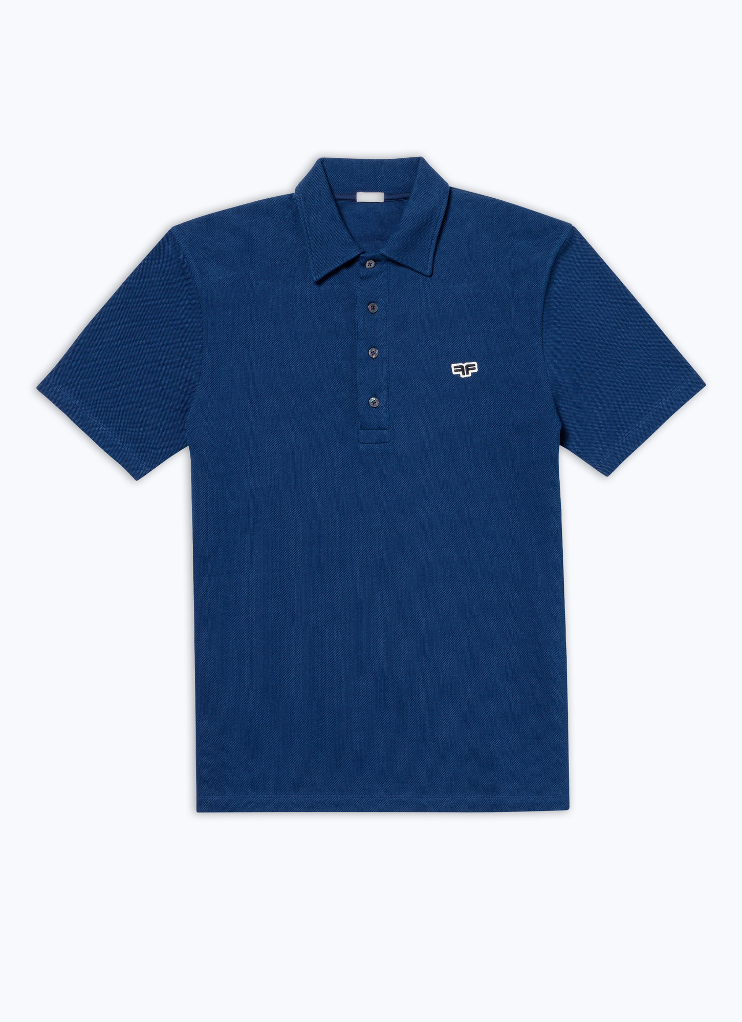 Polo bleu homme piqué de coton biologique Fursac - J2DLUM-DJ22-D033