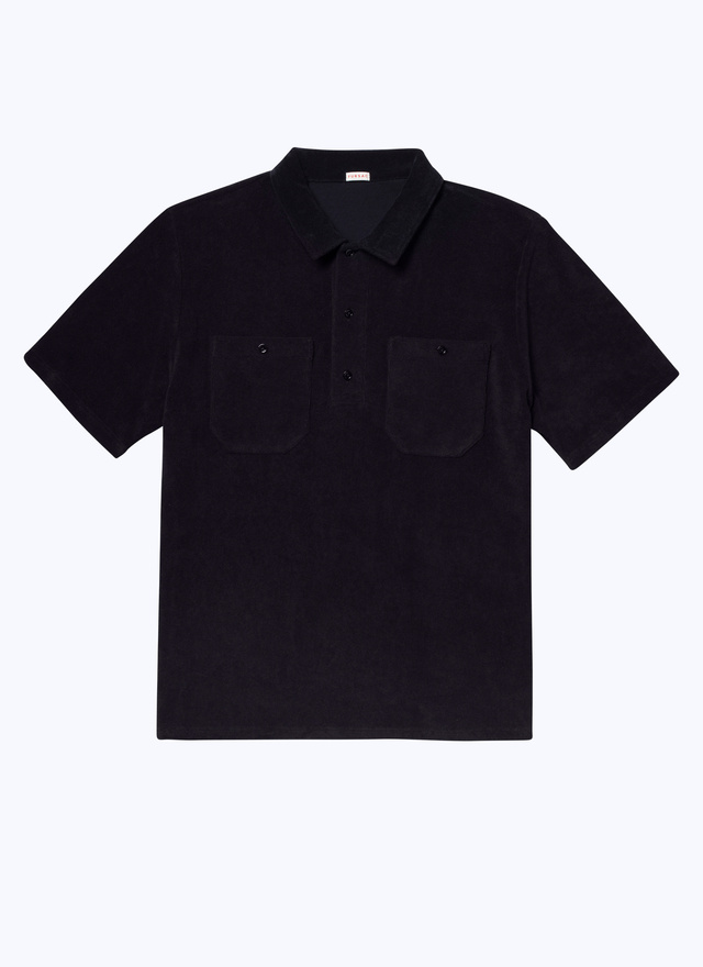 Polo bleu homme jersey de coton éponge Fursac - 23EJ2BEOM-BJ17/30