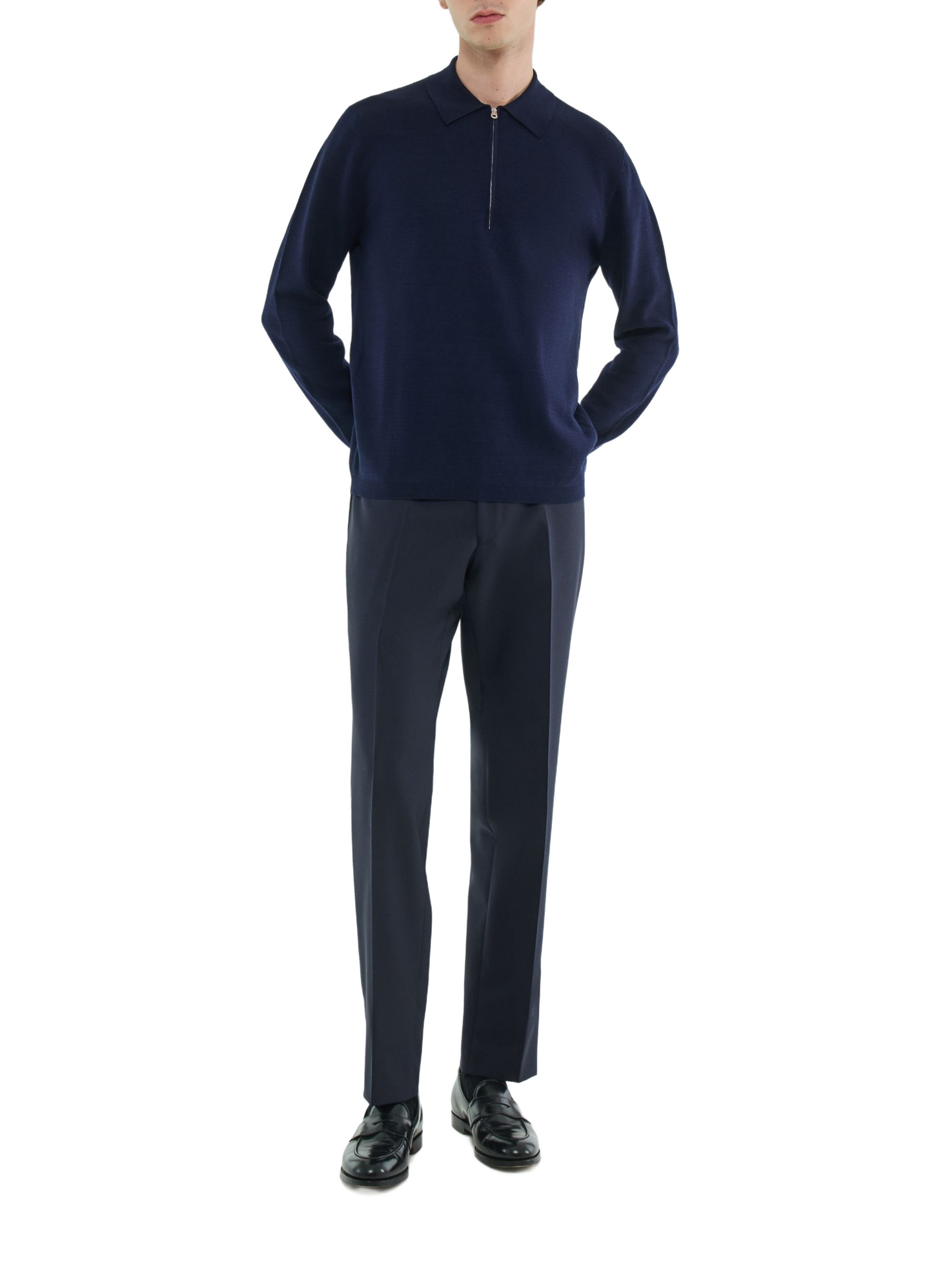 Polo bleu homme coton mercerisé certifié Fursac - A2FOLO-FA10-D030
