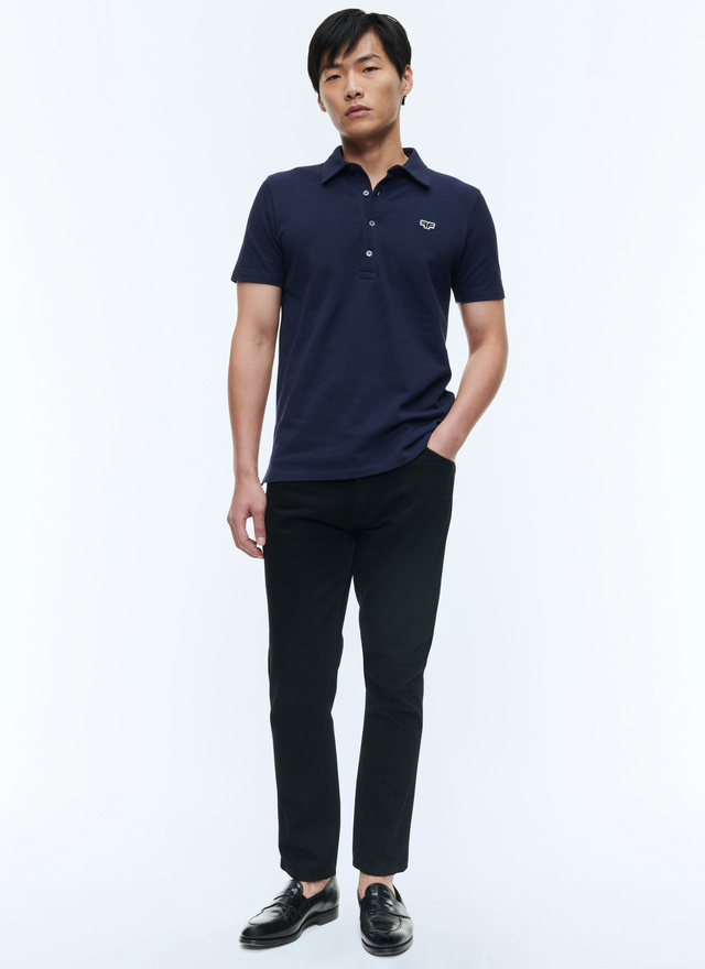 Polo bleu marine homme Fursac - J2DLUM-DJ22-D030