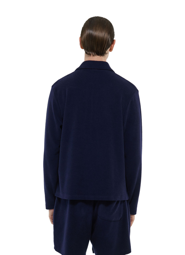 Polo bleu marine homme coton biologique effet éponge Fursac - J2FPOL-FJ03-D030