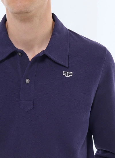 Polo homme bleu marine piqué de coton biologique Fursac - J2GPOL-FJ22-D030