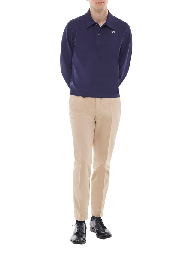 Polo bleu homme piqué de coton biologique Fursac - J2GPOL-FJ22-D030