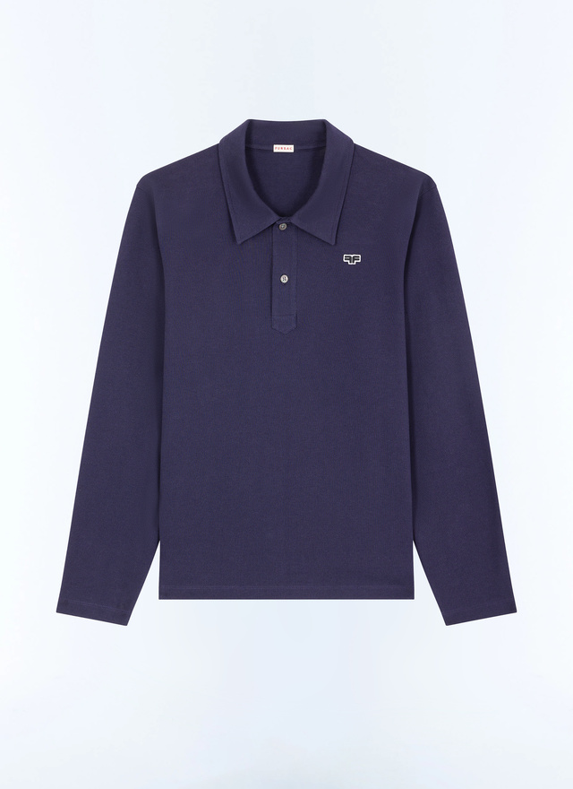 Polo bleu homme piqué de coton biologique Fursac - J2GPOL-FJ22-D030