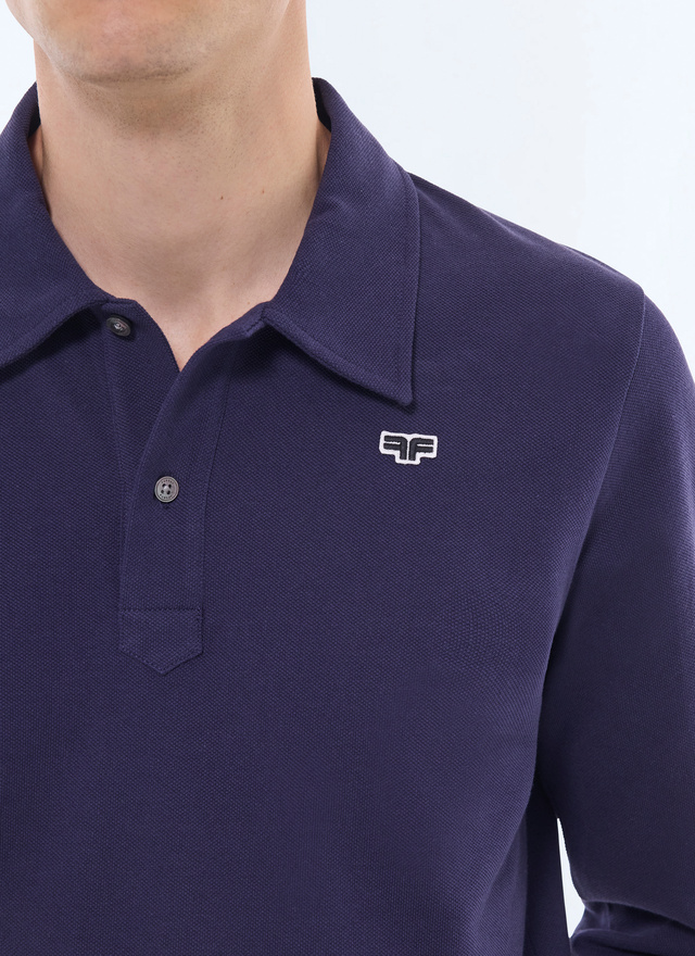 Polo homme bleu marine piqué de coton biologique Fursac - J2GPOL-FJ22-D030