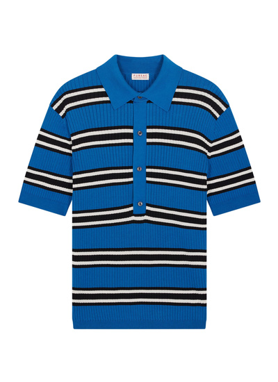 Polo homme coton mercerisé côtelé Fursac - A2FUNK-FA11-D035