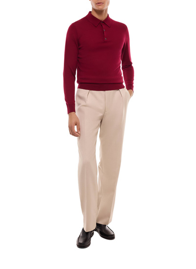 Polo rouge homme laine mérinos certifiée Fursac - A2RILO-MA03-C014