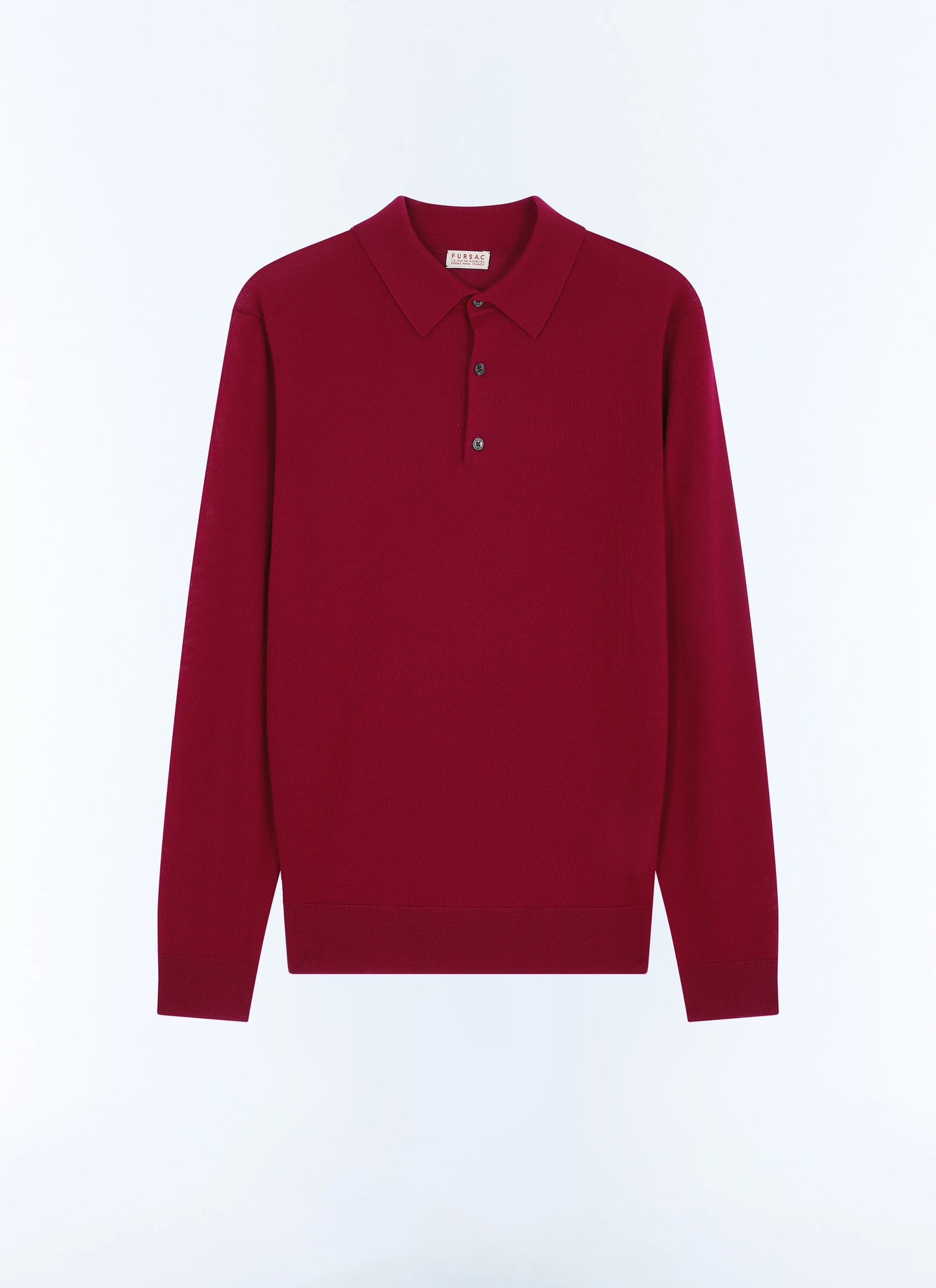 Polo rouge homme laine mérinos certifiée Fursac - A2RILO-MA03-C014