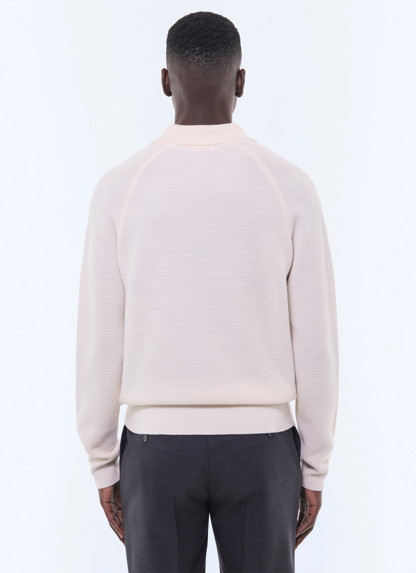 Polo homme maille point de riz en laine certifiée Fursac - A2AIRO-AA19-A002