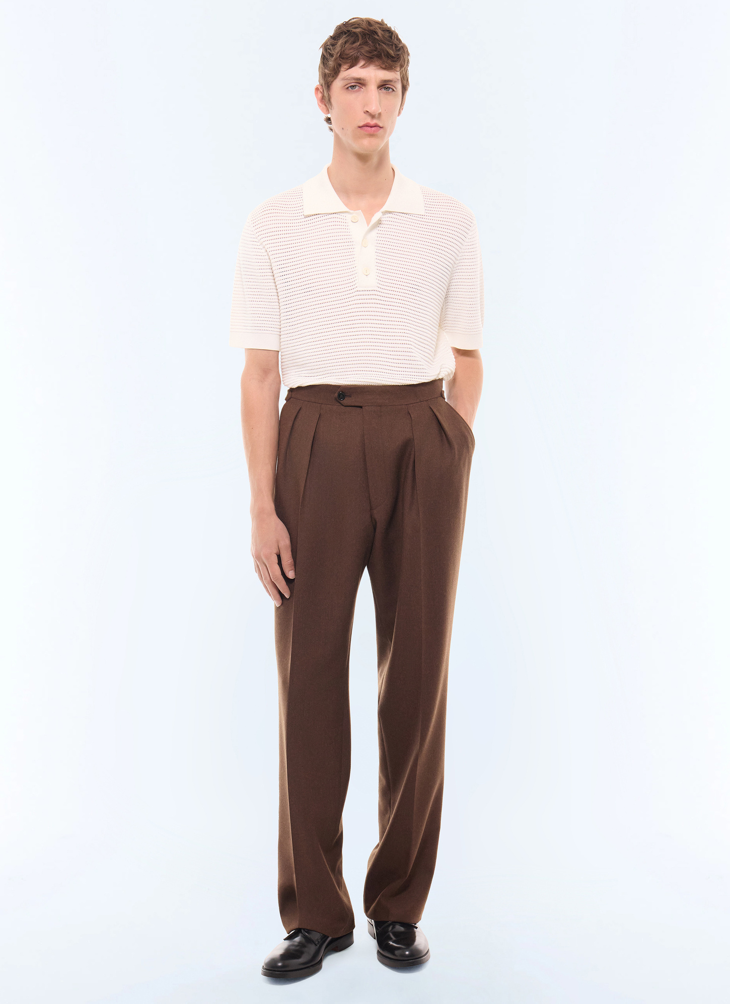 Polo ecru homme Fursac - A2LOIS-LA04-A002