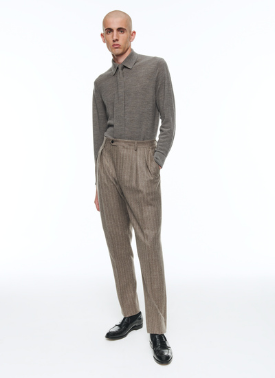 Polo gris taupe homme Fursac - A2CWIG-CA25-B010