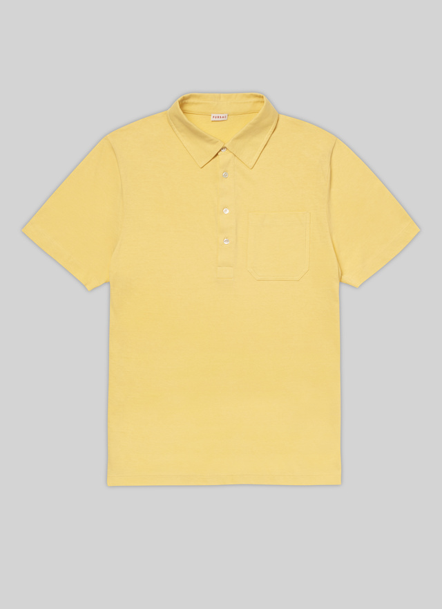 Polo jaune homme jersey de coton Fursac - 22EJ2VLUM-VJ04/53