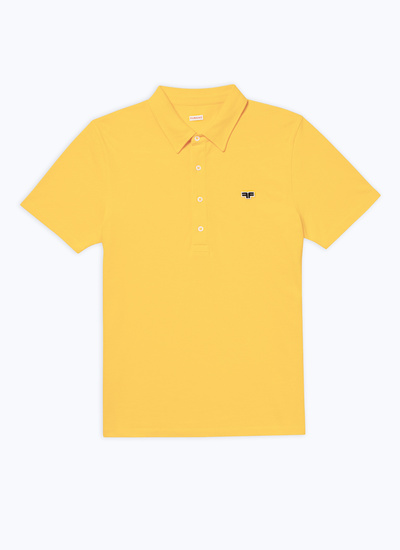 Polo jaune homme piqué de coton biologique Fursac - J2DLUM-DJ22-E005