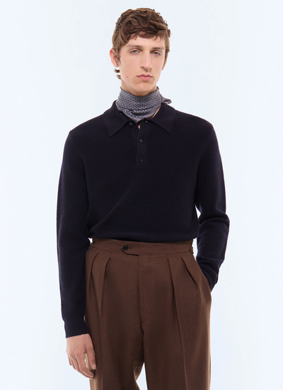 Polo homme marine tissu principal: 100% lainedoublure: aucune Fursac - A2LPOL-AA19-D030
