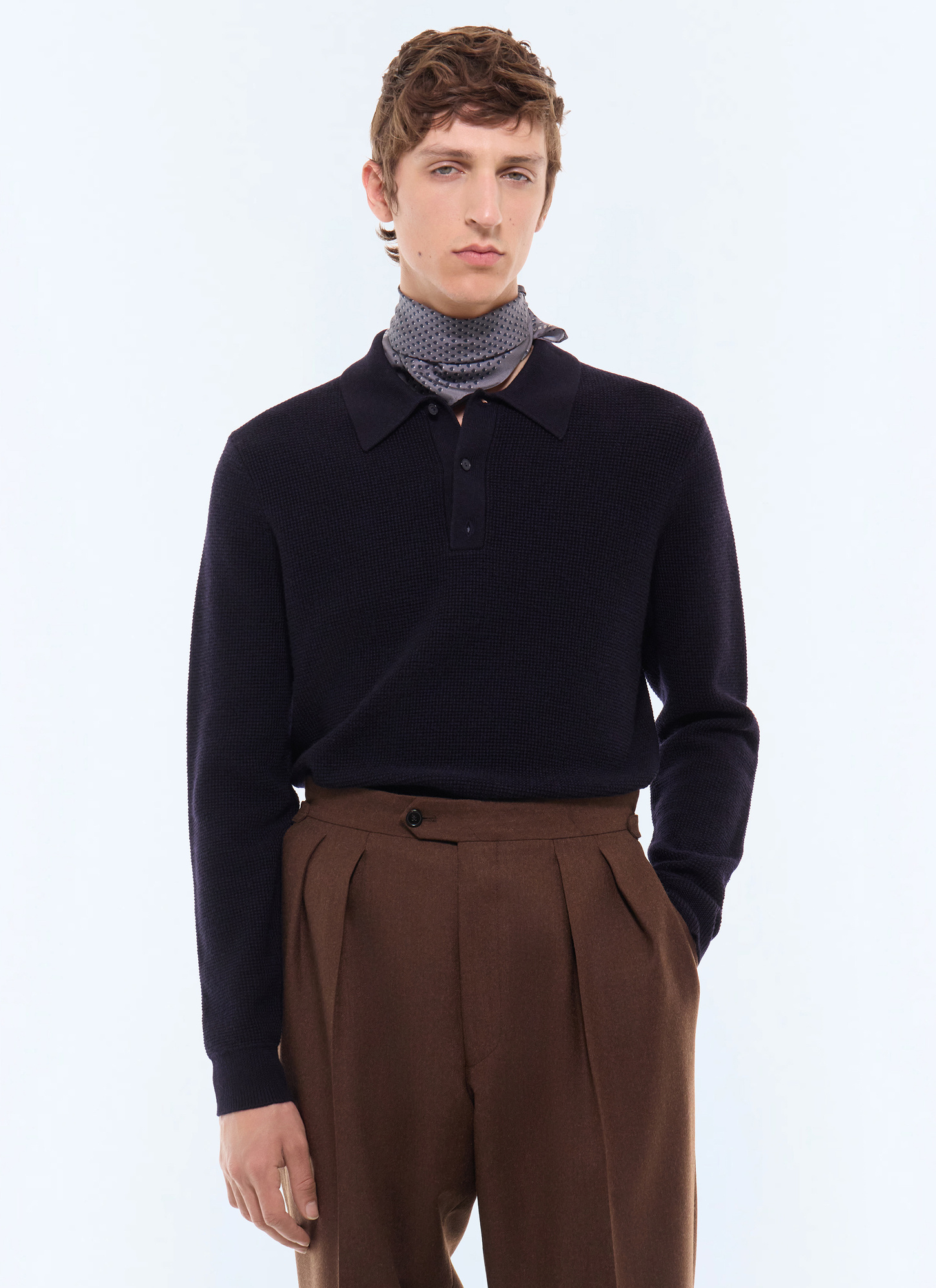 Polo homme marine tissu principal: 100% lainedoublure: aucune Fursac - A2LPOL-AA19-D030