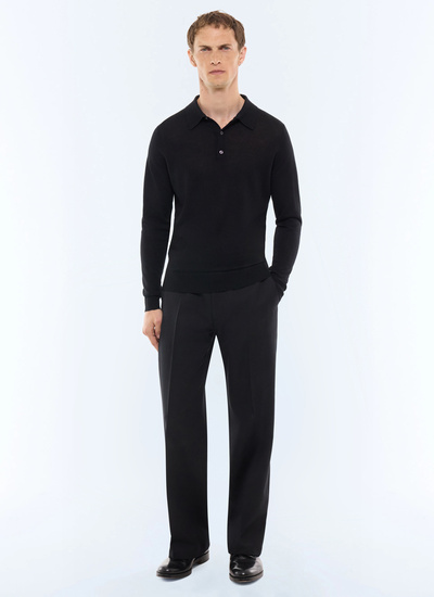 Polo noir homme Fursac - A2RILO-LA01-B020