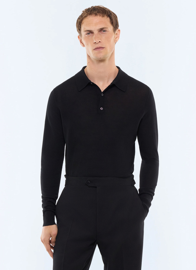 Polo homme noir tissu principal: 100% lainedoublure: aucune Fursac - A2RILO-LA01-B020
