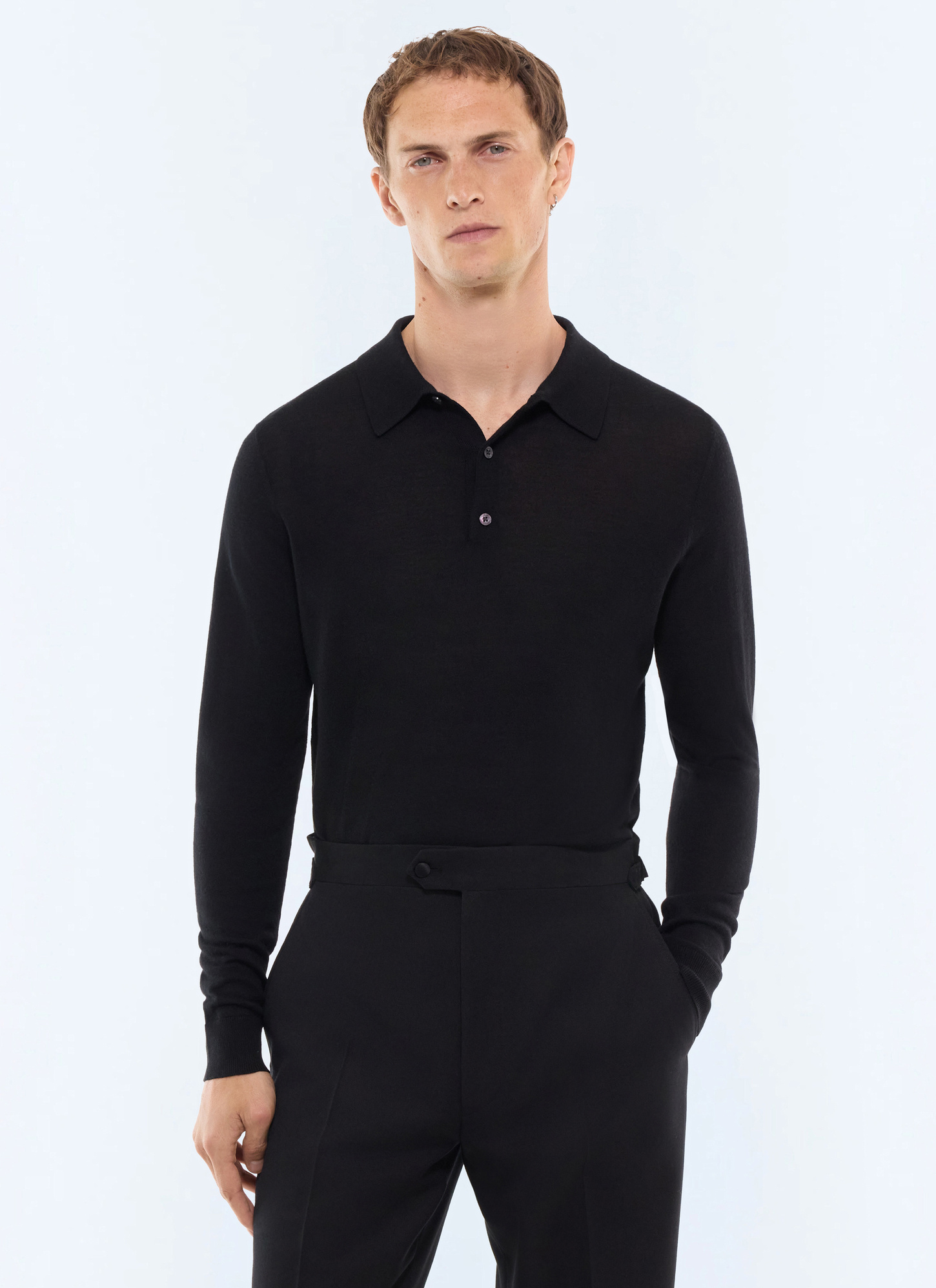 Polo homme noir tissu principal: 100% lainedoublure: aucune Fursac - A2RILO-LA01-B020