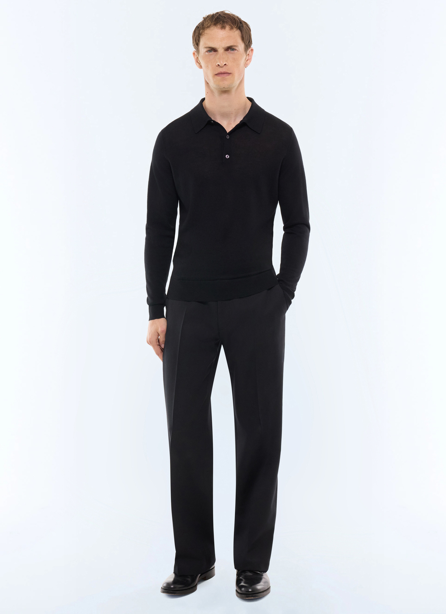 Polo noir homme Fursac - A2RILO-LA01-B020