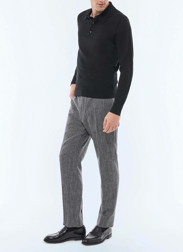 Polo noir homme Fursac - A2RILO-MA03-20