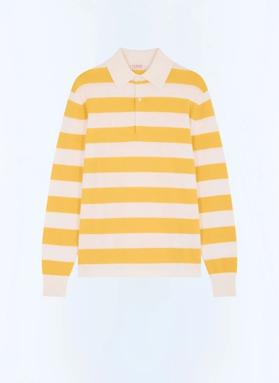 Polo jaune homme laine certifiée et coton Fursac - A2GUBY-GA13-E005