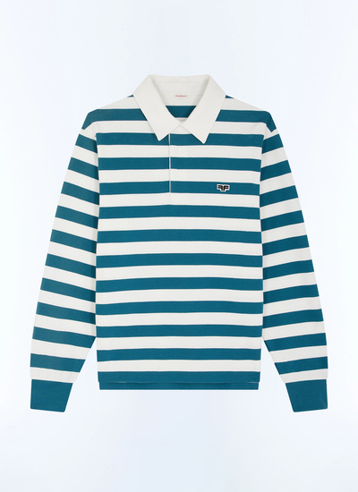 Polo bleu homme jersey de coton Fursac - J2FUBY-FJ08-D025