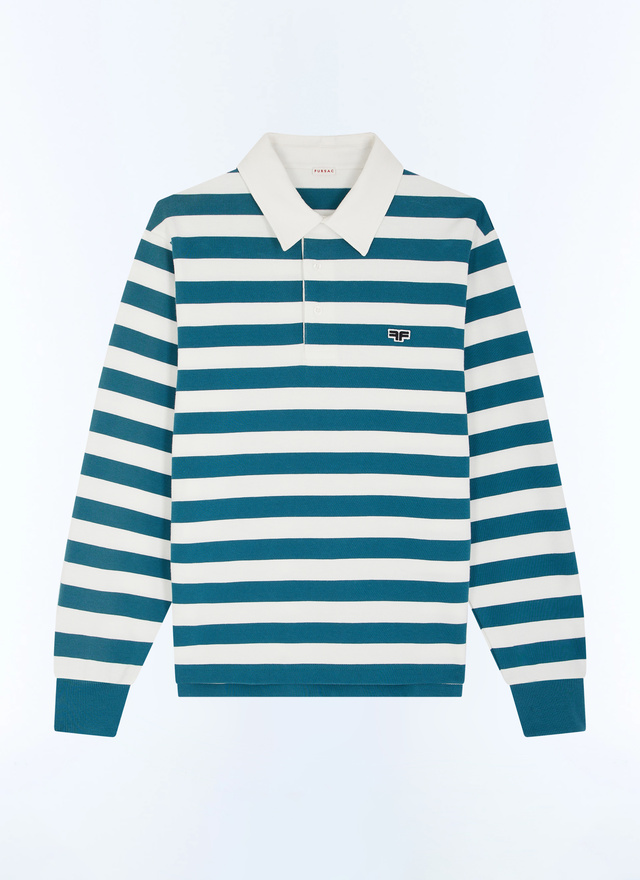 Polo bleu homme jersey de coton Fursac - J2FUBY-FJ08-D025