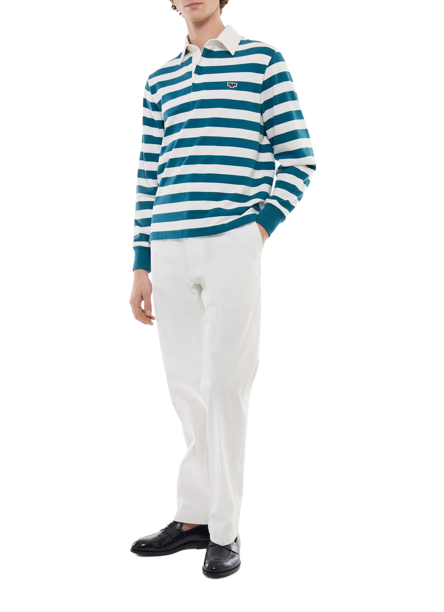 Polo bleu homme jersey de coton Fursac - J2FUBY-FJ08-D025