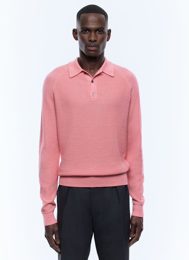 Polo homme rose laine certifiée Fursac - A2AIRO-AA19-F006