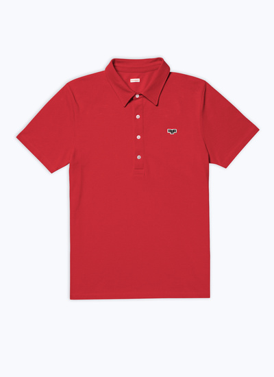 Polo rouge homme piqué de coton biologique Fursac - J2DLUM-DJ22-C003