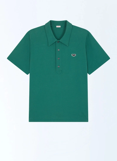 Polo vert homme piqué de coton biologique Fursac - J2FLUM-FJ22-H009