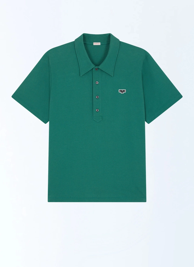 Polo vert homme piqué de coton biologique Fursac - J2FLUM-FJ22-H009