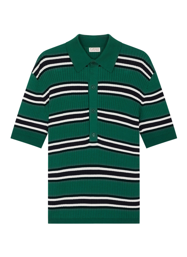 Polo homme coton mercerisé côtelé Fursac - A2FUNK-FA11-H009