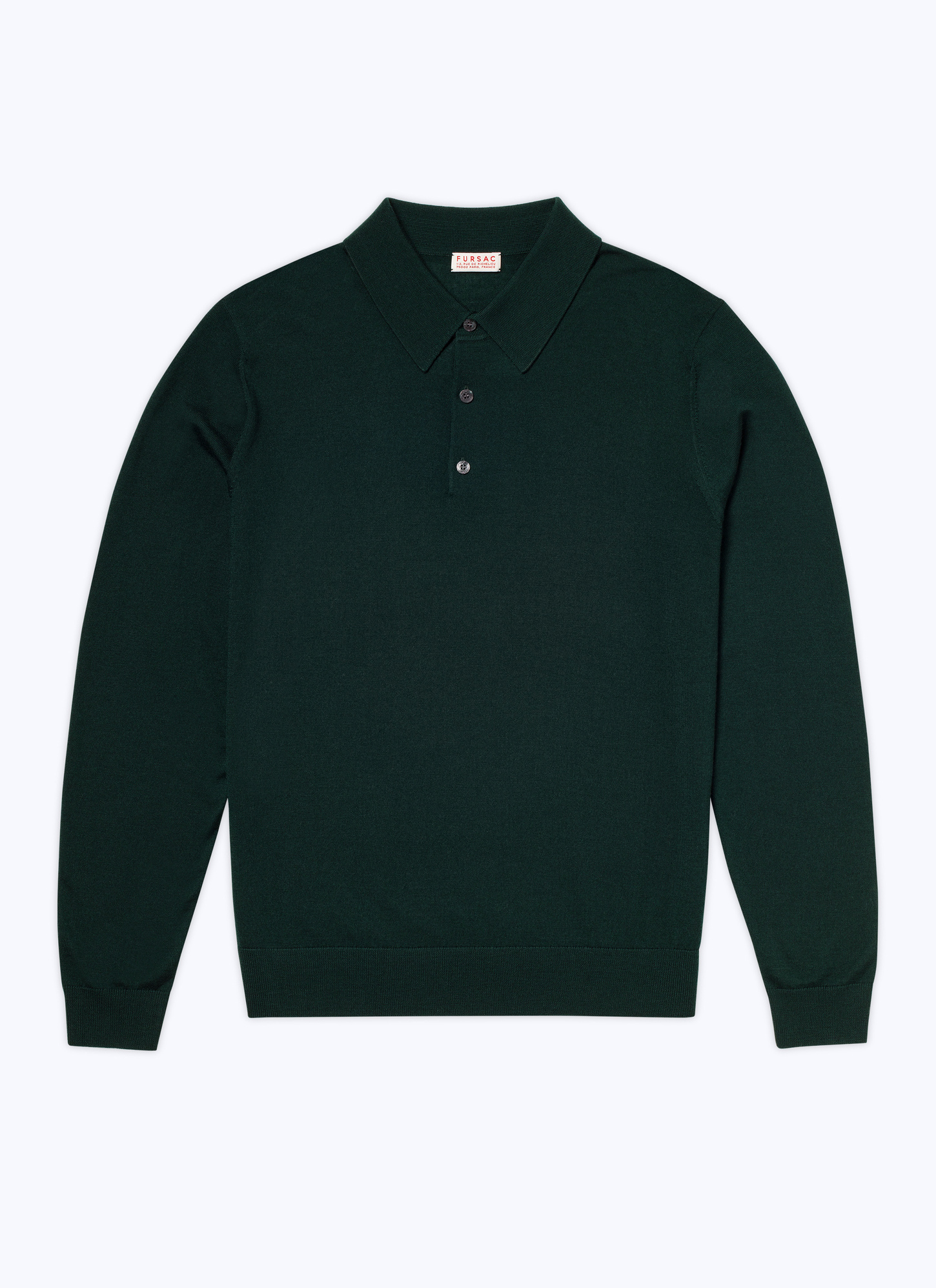 Polo vert homme laine mérinos Fursac - A2RILO-MA03-H014