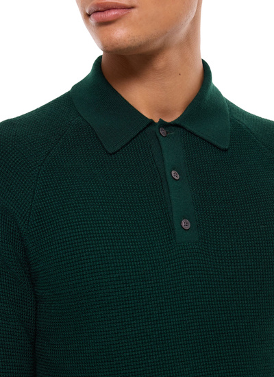 Polo vert homme laine certifiée Fursac - A2AIRO-AA19-H014