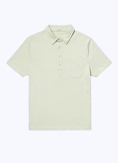 Polo vert homme jersey de coton Fursac - J2VLUM-BJ19-45