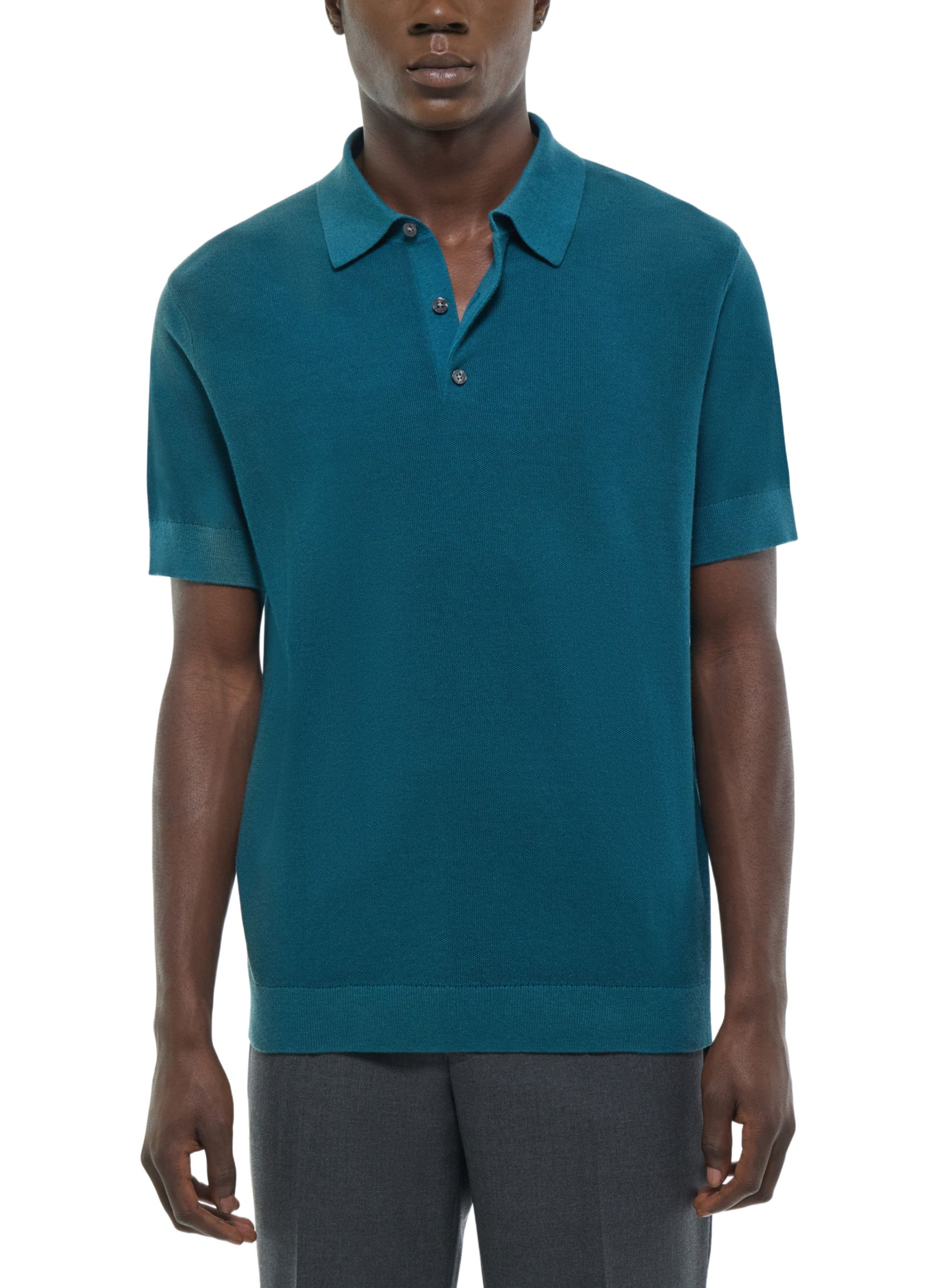 Polo bleu canard homme Fursac - A2PIRO-NA01-D025