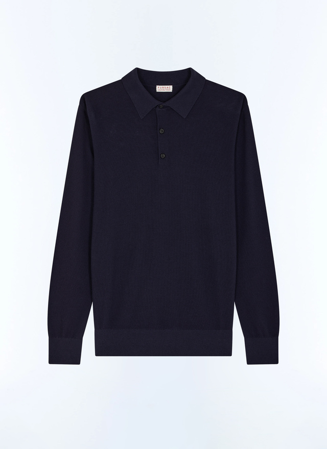 Polo homme maille de coton certifié et cachemire Fursac - A2TWIG-NA01-30