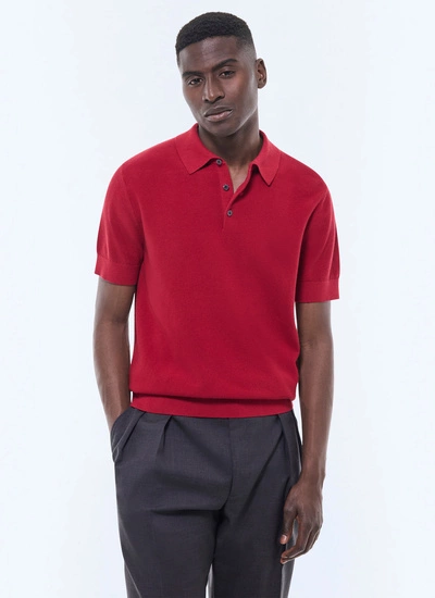 Polo homme bordeaux maille de coton certifié et cachemire Fursac - A2PIRO-NA01-C014